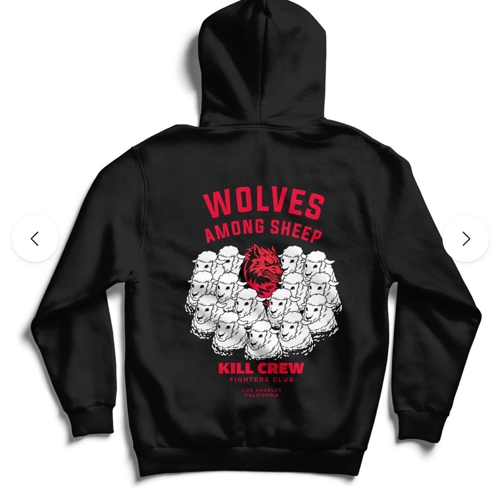 Kill Crew Black and Red Wolves among sheep Hoodie
